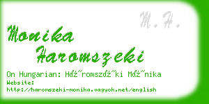 monika haromszeki business card